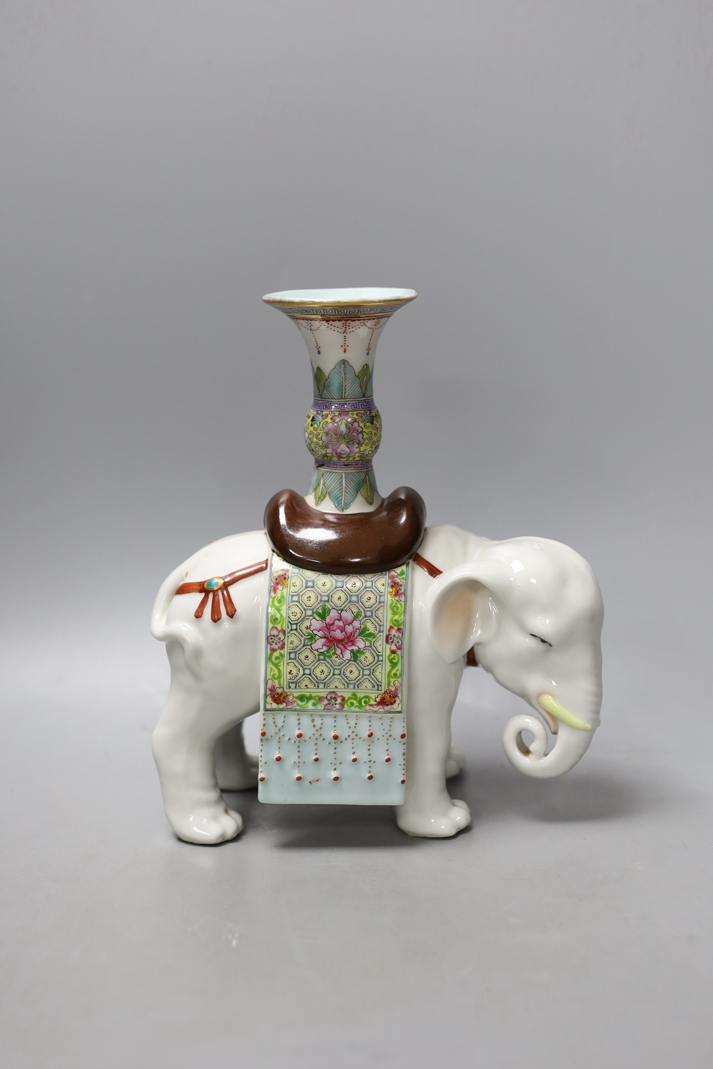 A Chinese famille rose ‘elephant’ vase, 20cm high.
